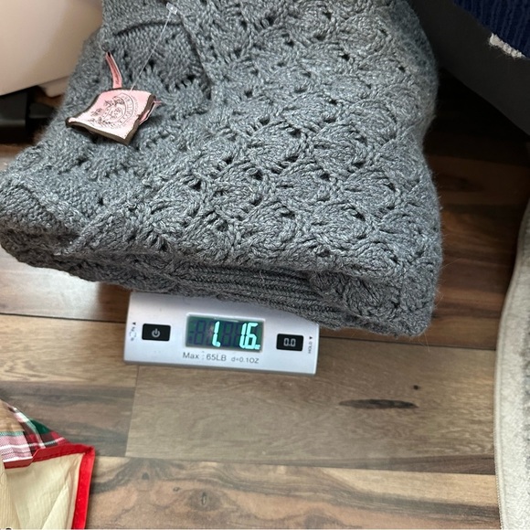 Juicy Couture Womens Small 3/4 Sleeve Crochet Dress Gray Fall Layered Tunic - Picture 10 of 10